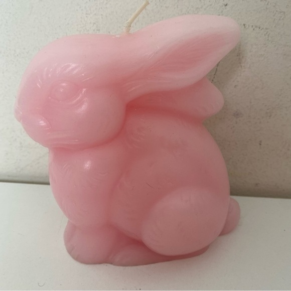 PIER 1 Pink Easter Bunny Rabbit Wax Candles Set of 2 - Picture 3 of 8